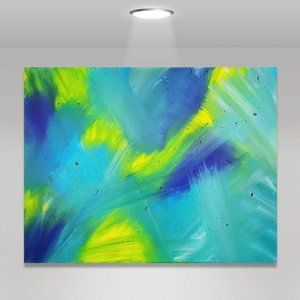 Original RCL Signed Painting Abstract Art Decor 11x14 - "Northern Lights"